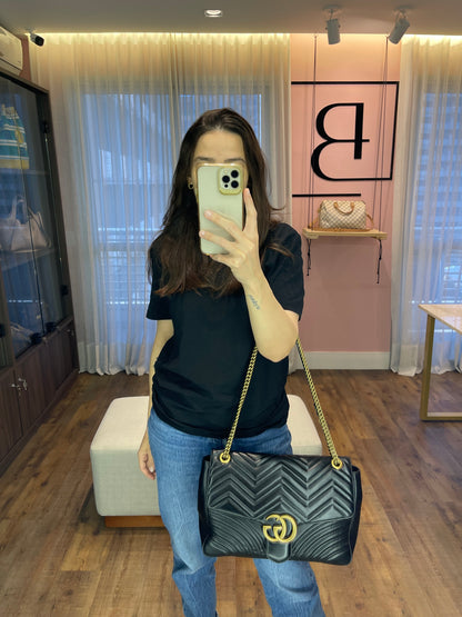 Gucci Marmont Large em Matelassê Preto