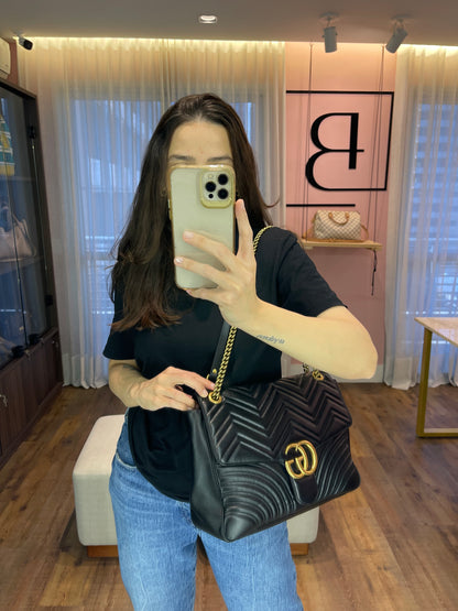 Gucci Marmont Large em Matelassê Preto