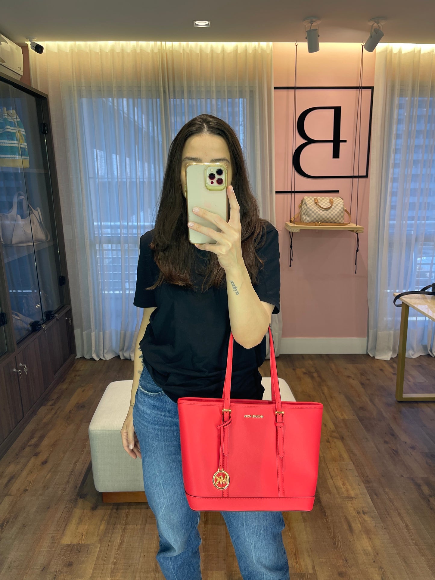 Michael Kors Jet Set Shoulder Bag Coral