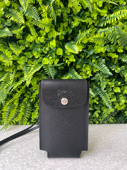 Longchamp Phone Case de Couro Preta