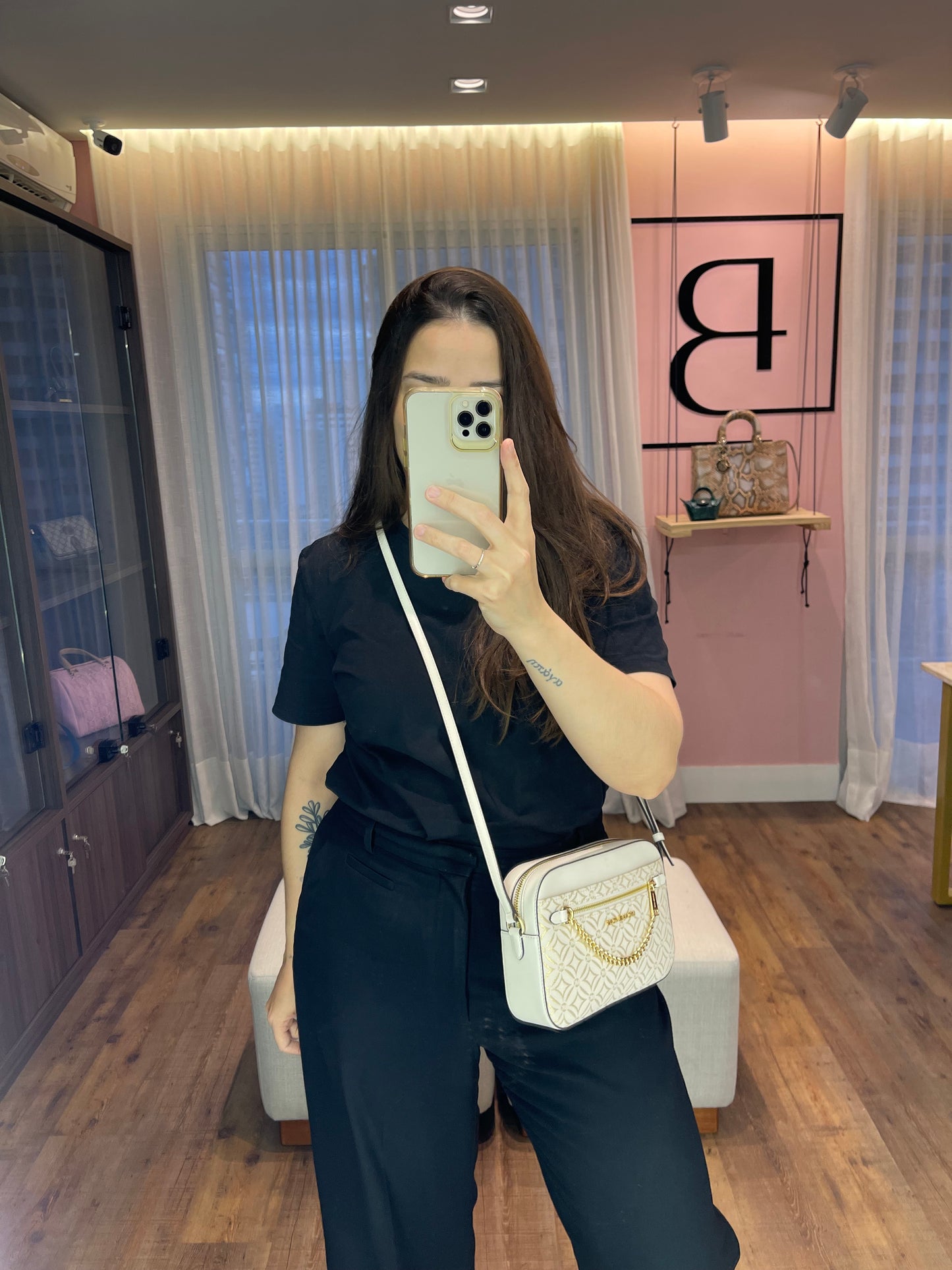 Michael Kors Jet Set Crossbody Chart Gold