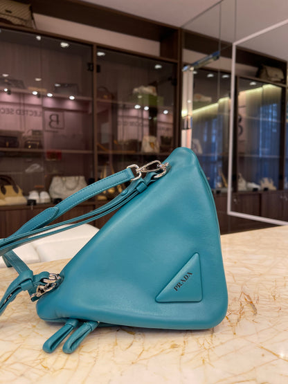 Prada Nappa Triangle Leather Verde