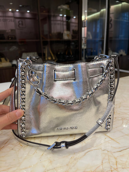 Michael Kors Mina Small Belted Prata