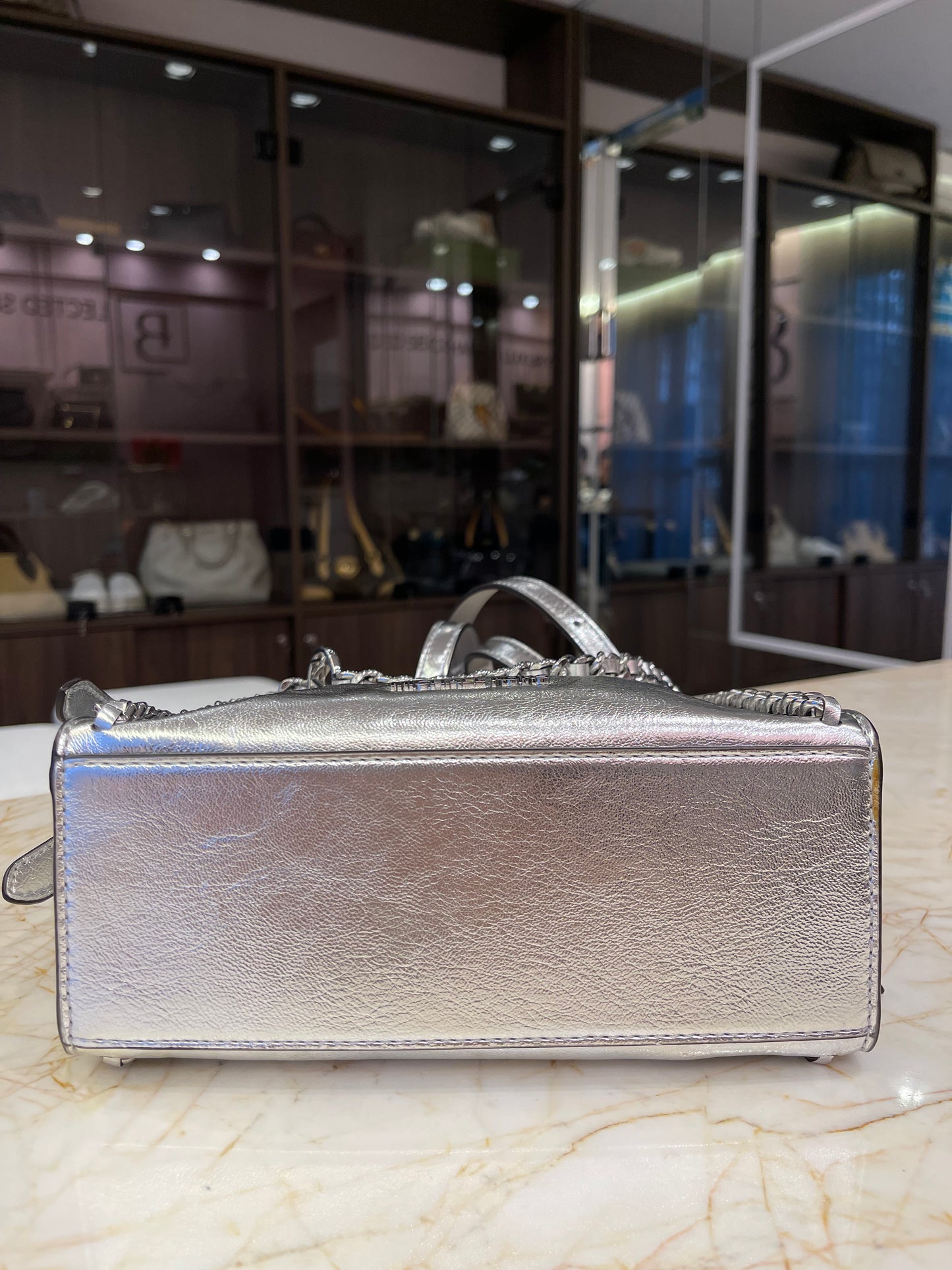 Michael Kors Mina Small Belted Prata