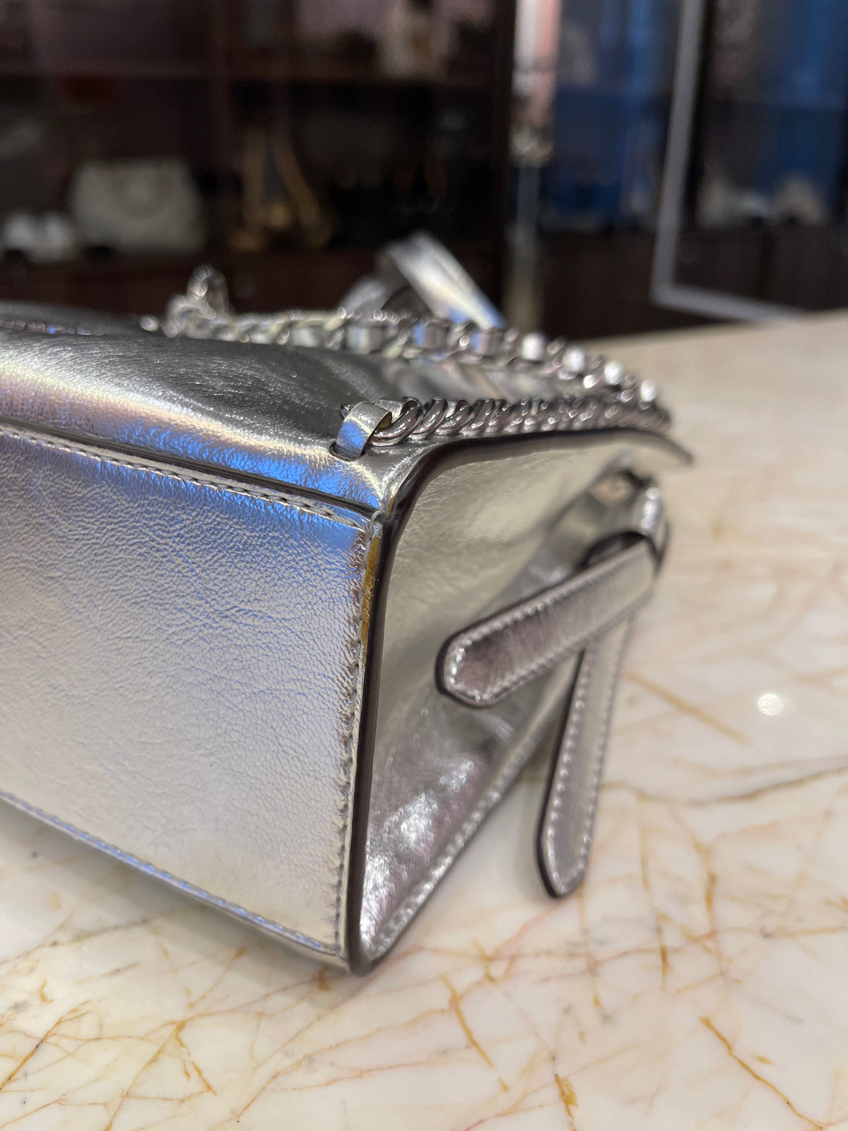 Michael Kors Mina Small Belted Prata