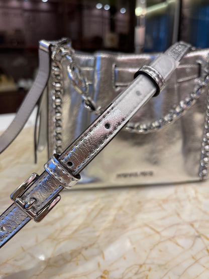 Michael Kors Mina Small Belted Prata