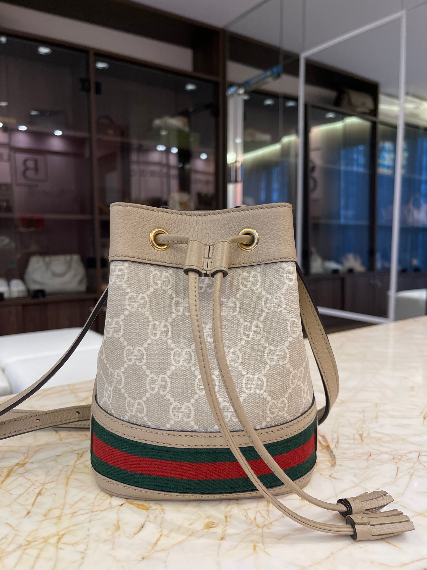 Gucci Ophidia Mini Bucket Monograma