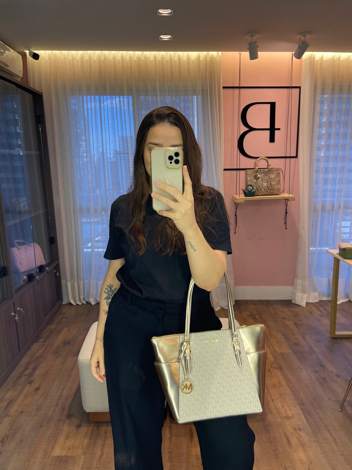 Michael Kors Tote Charlotte Pale Gold