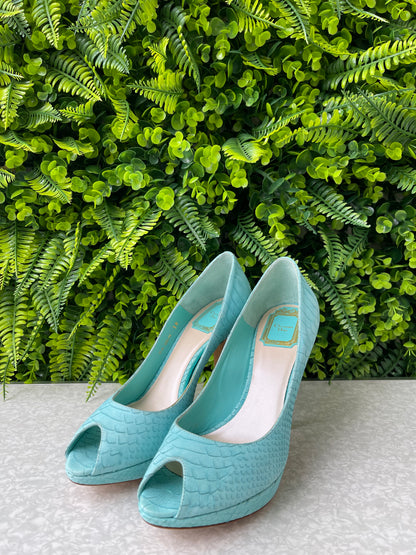 Sapato Dior Peep Toe Aqua Blue