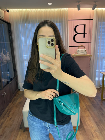 Prada Nappa Triangle Leather Verde