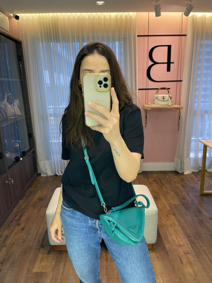 Prada Nappa Triangle Leather Verde