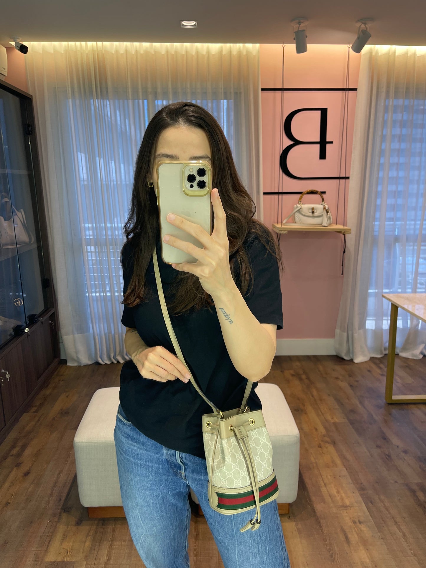 Gucci Ophidia Mini Bucket Monograma