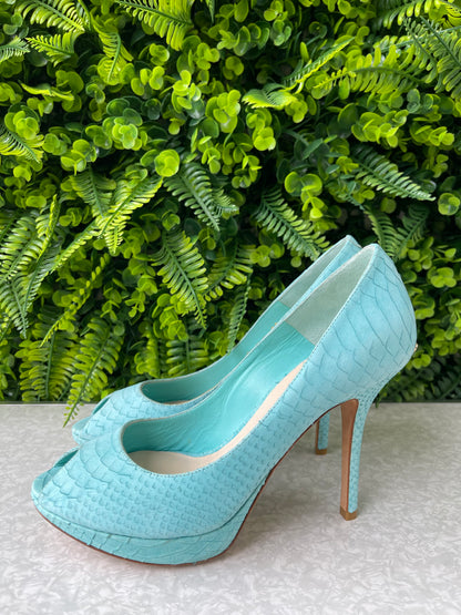 Sapato Dior Peep Toe Aqua Blue