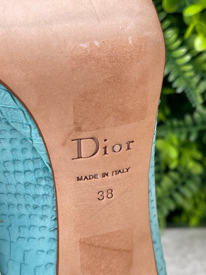 Sapato Dior Peep Toe Aqua Blue