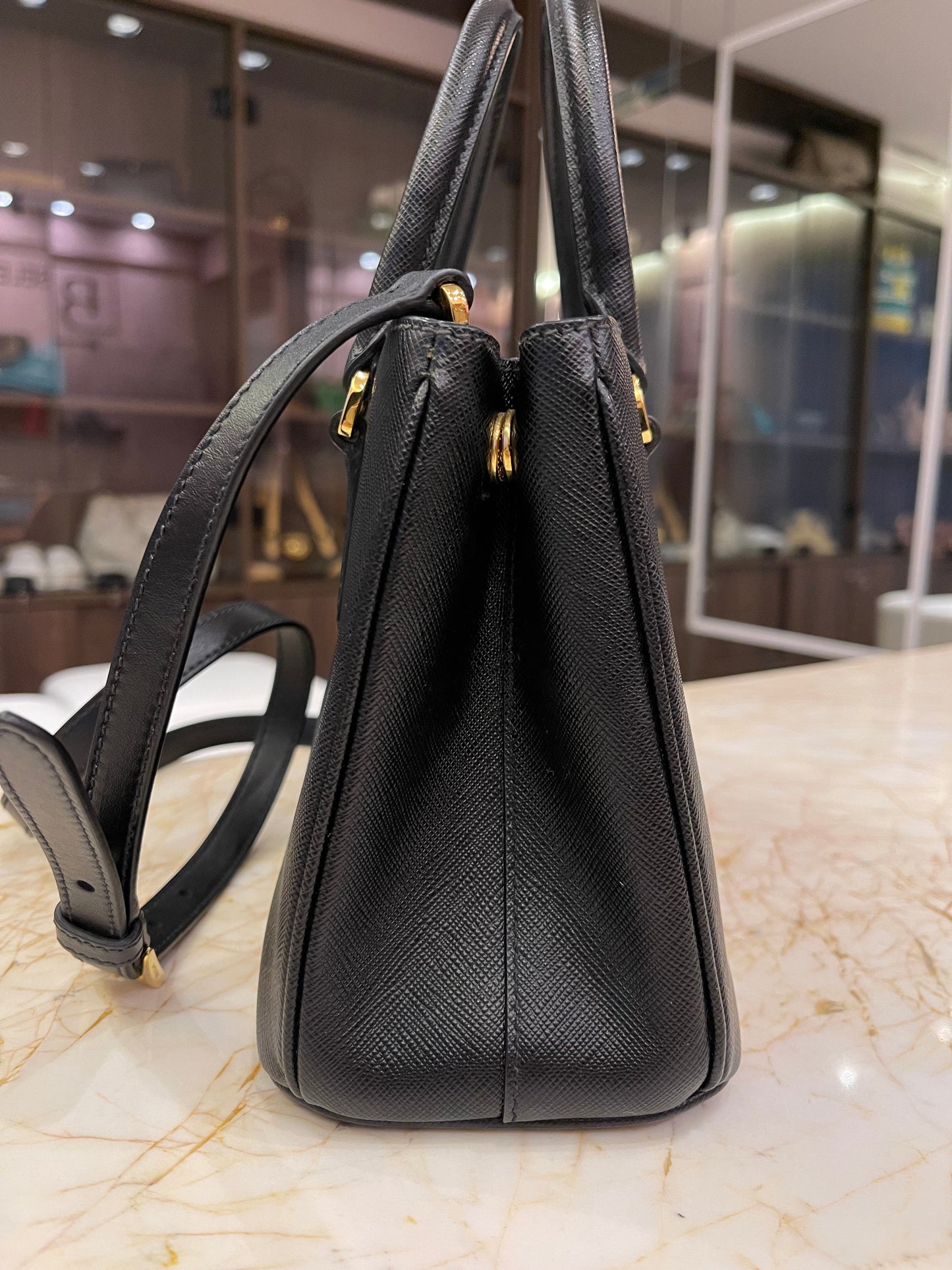 Prada Galleria Mini Tote Preta