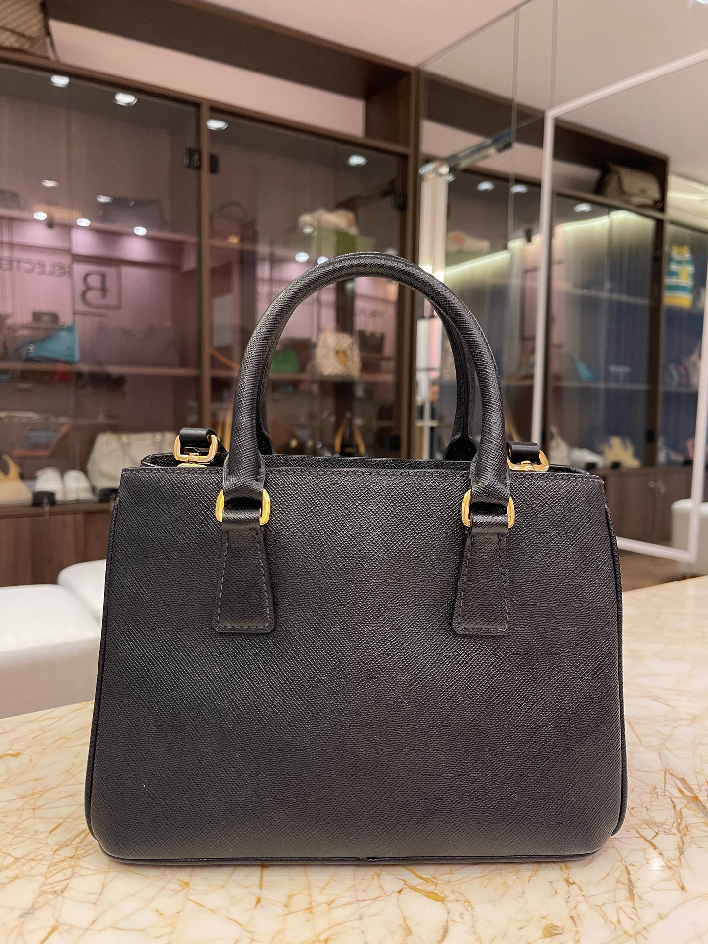 Prada Galleria Mini Tote Preta