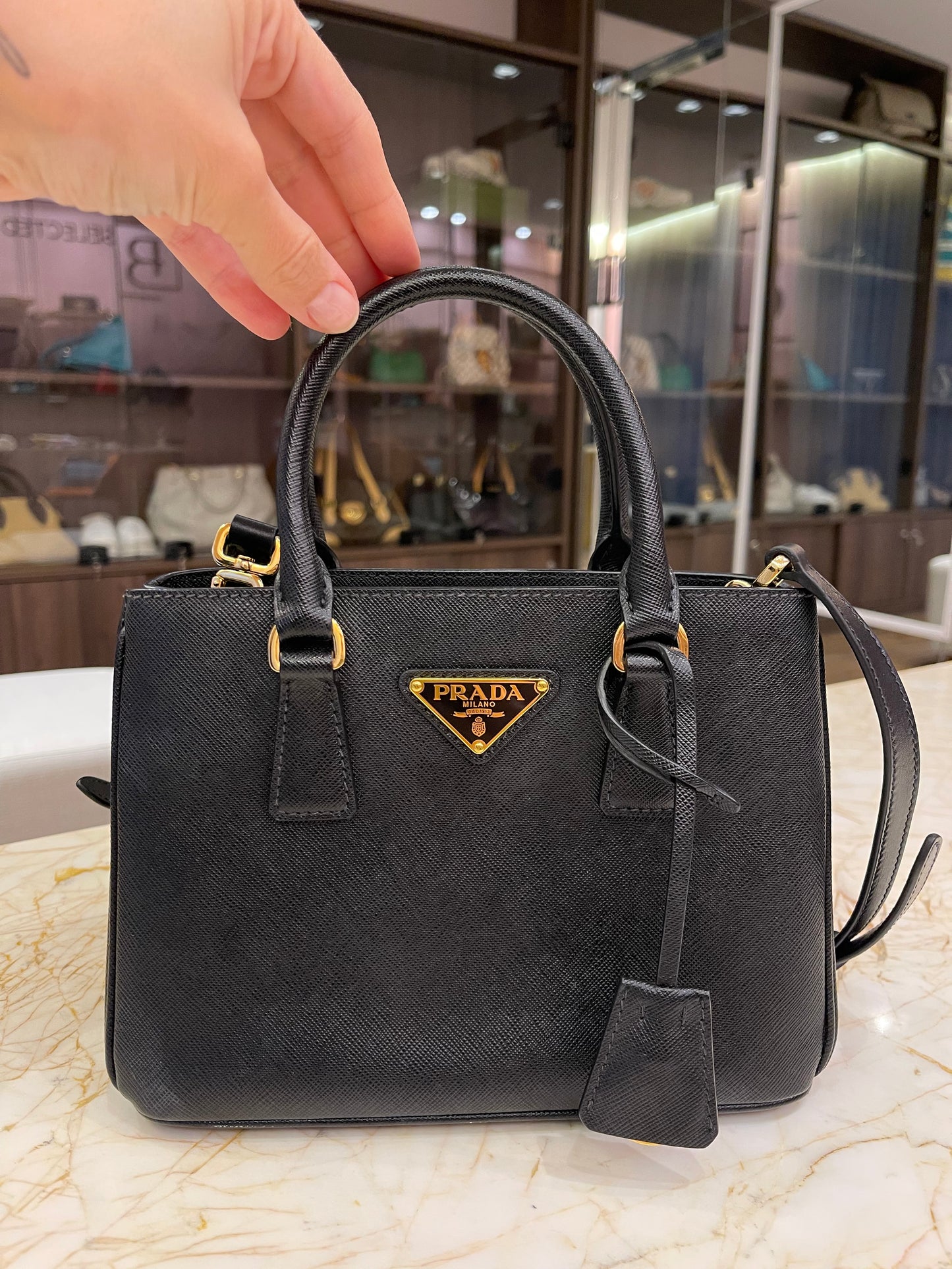 Prada Galleria Mini Tote Preta