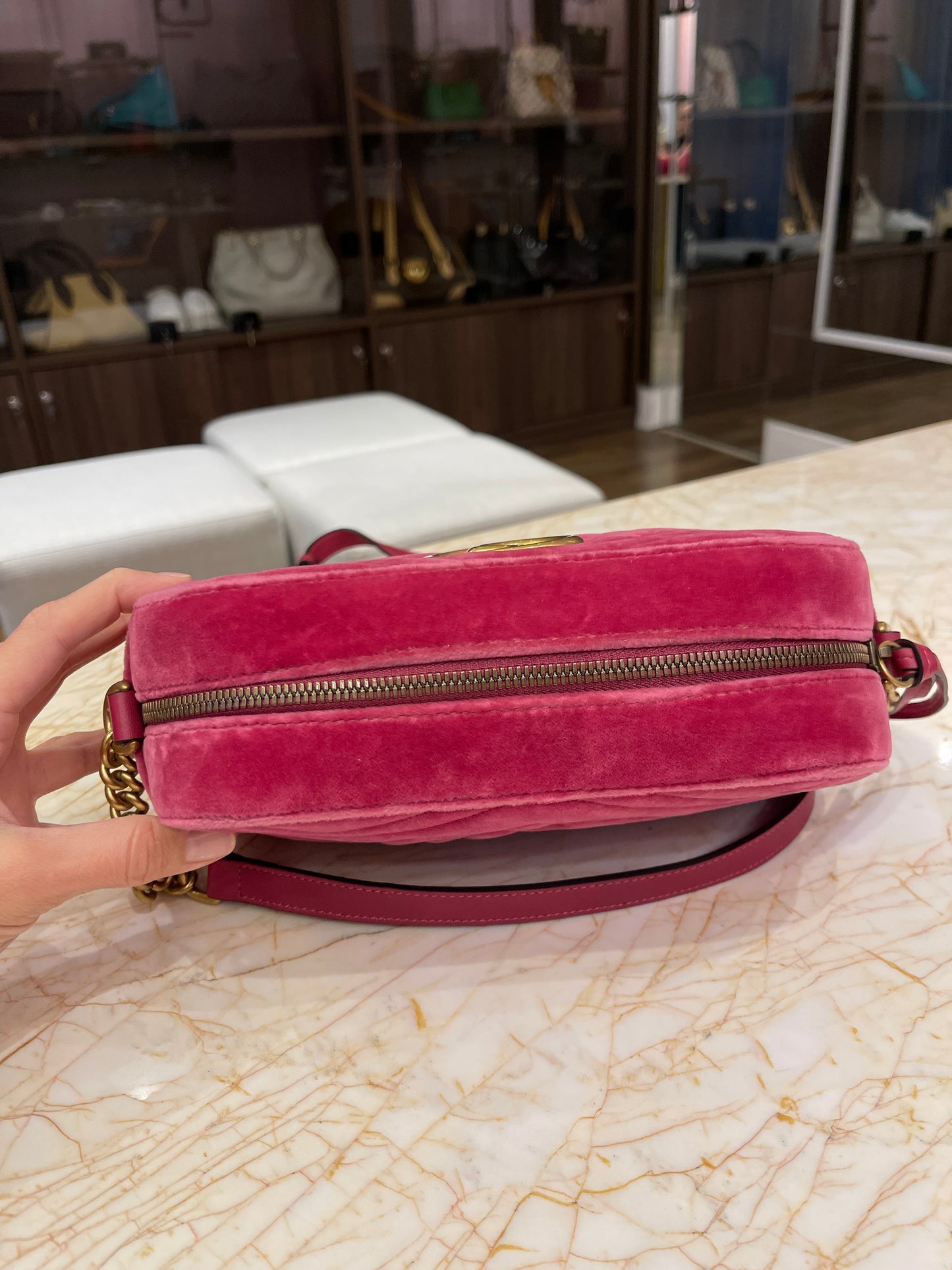 Gucci Marmont GG Camera Bag Rosa