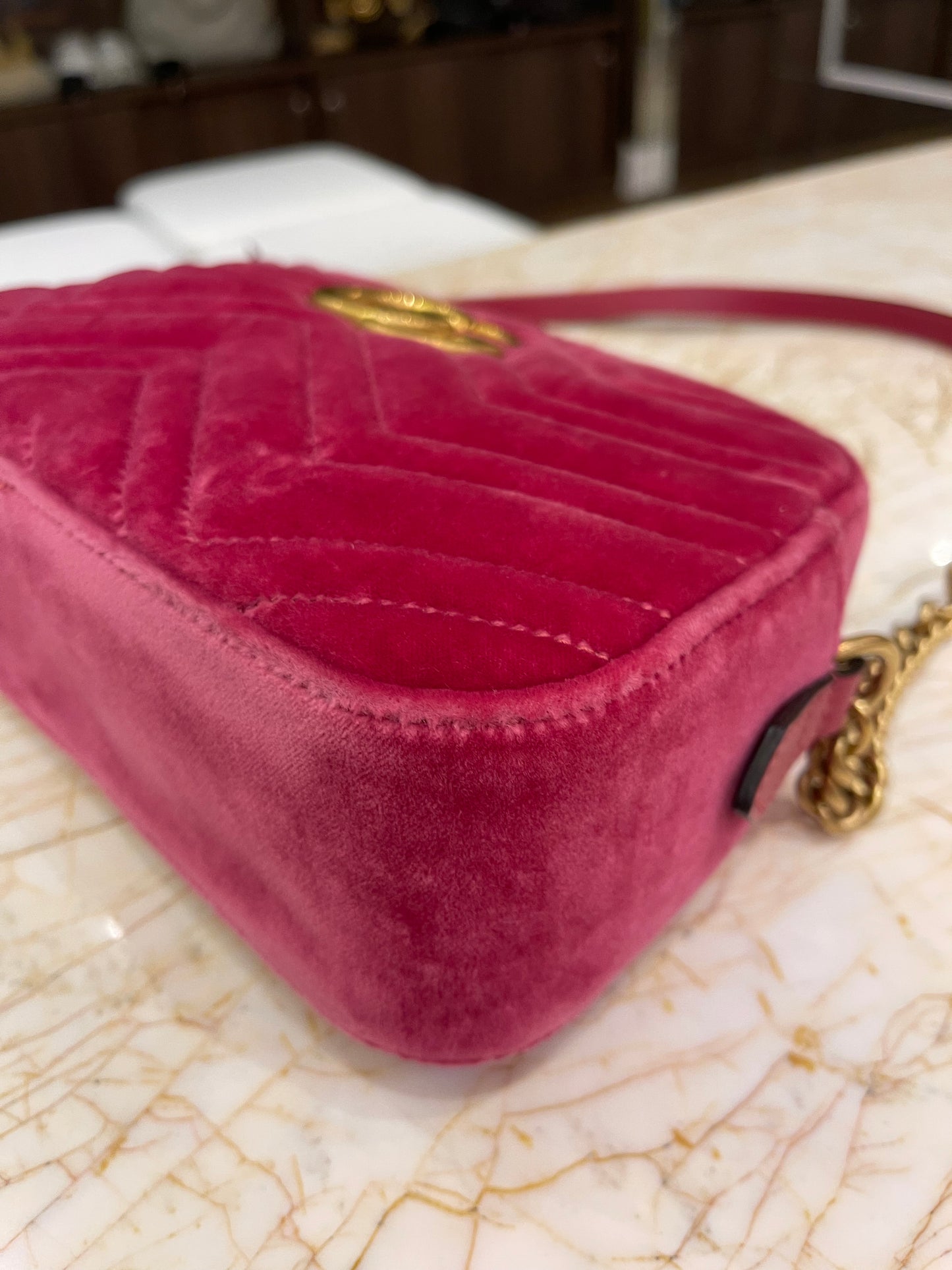 Gucci Marmont GG Camera Bag Rosa