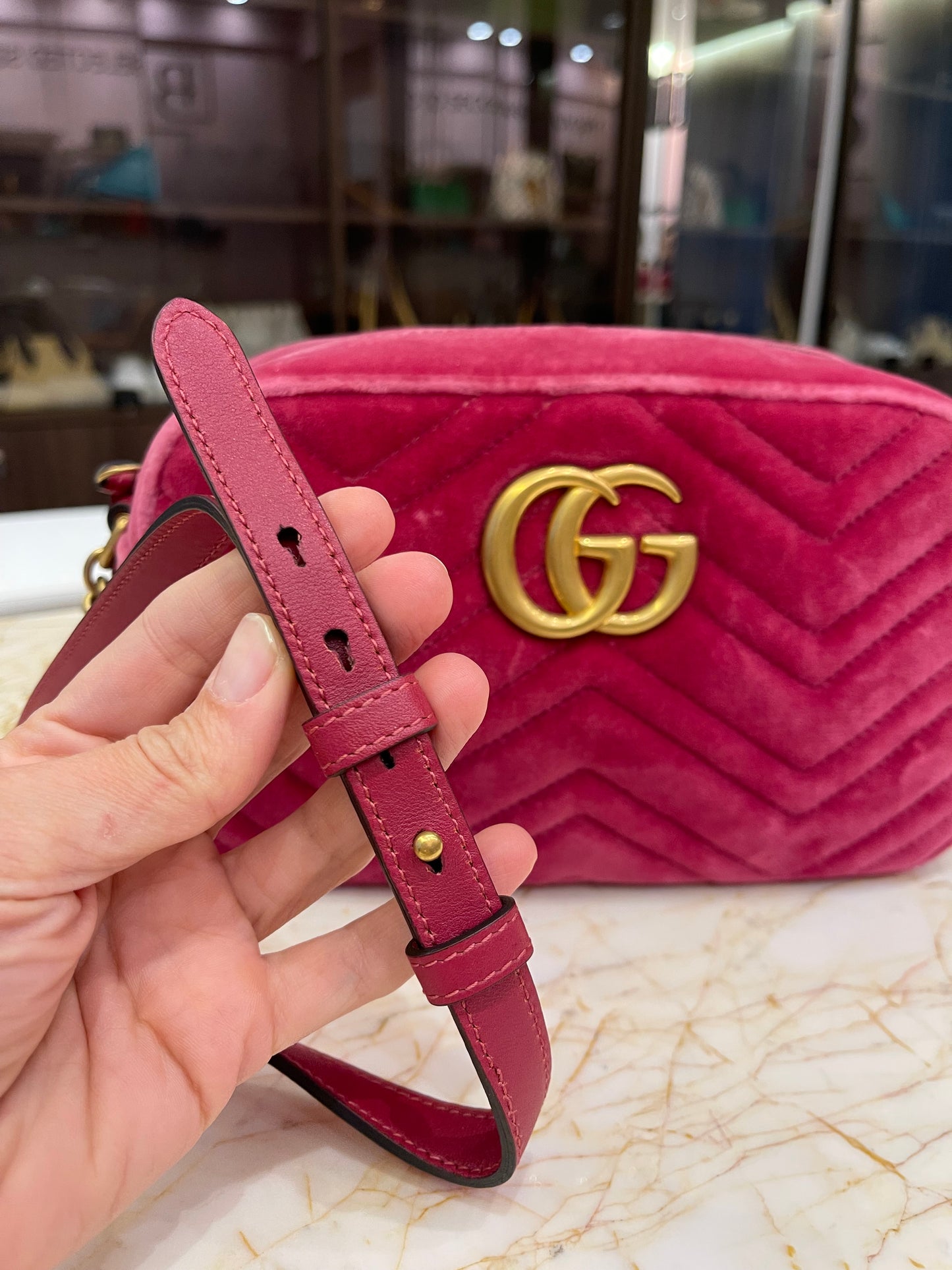 Gucci Marmont GG Camera Bag Rosa