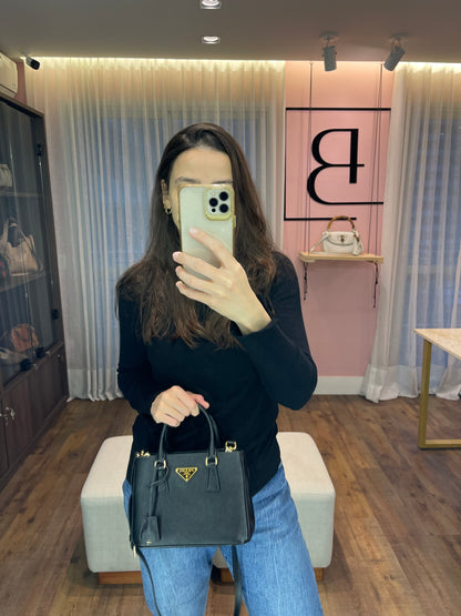 Prada Galleria Mini Tote Preta