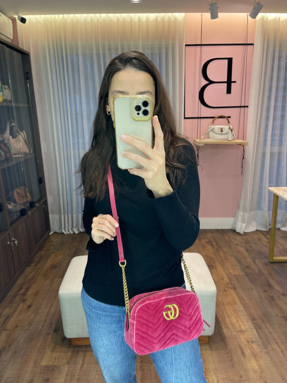 Gucci Marmont GG Camera Bag Rosa