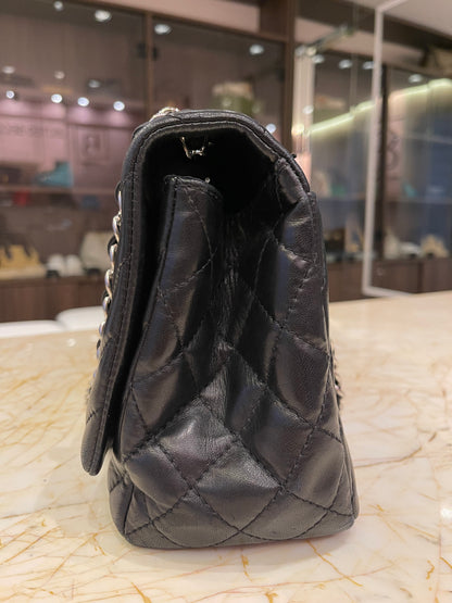 Chanel Surpique Chevron Single Flap