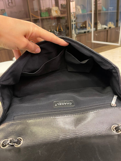 Chanel Surpique Chevron Single Flap