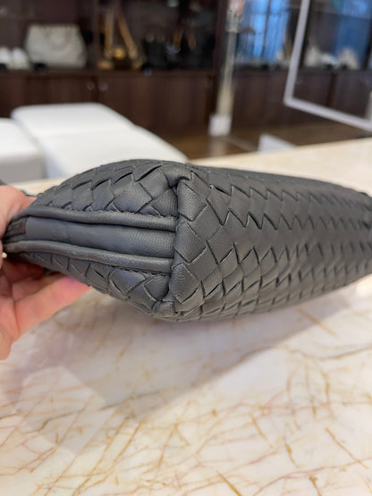 Bottega Veneta Nodini em Couro Intrecciato Cinza