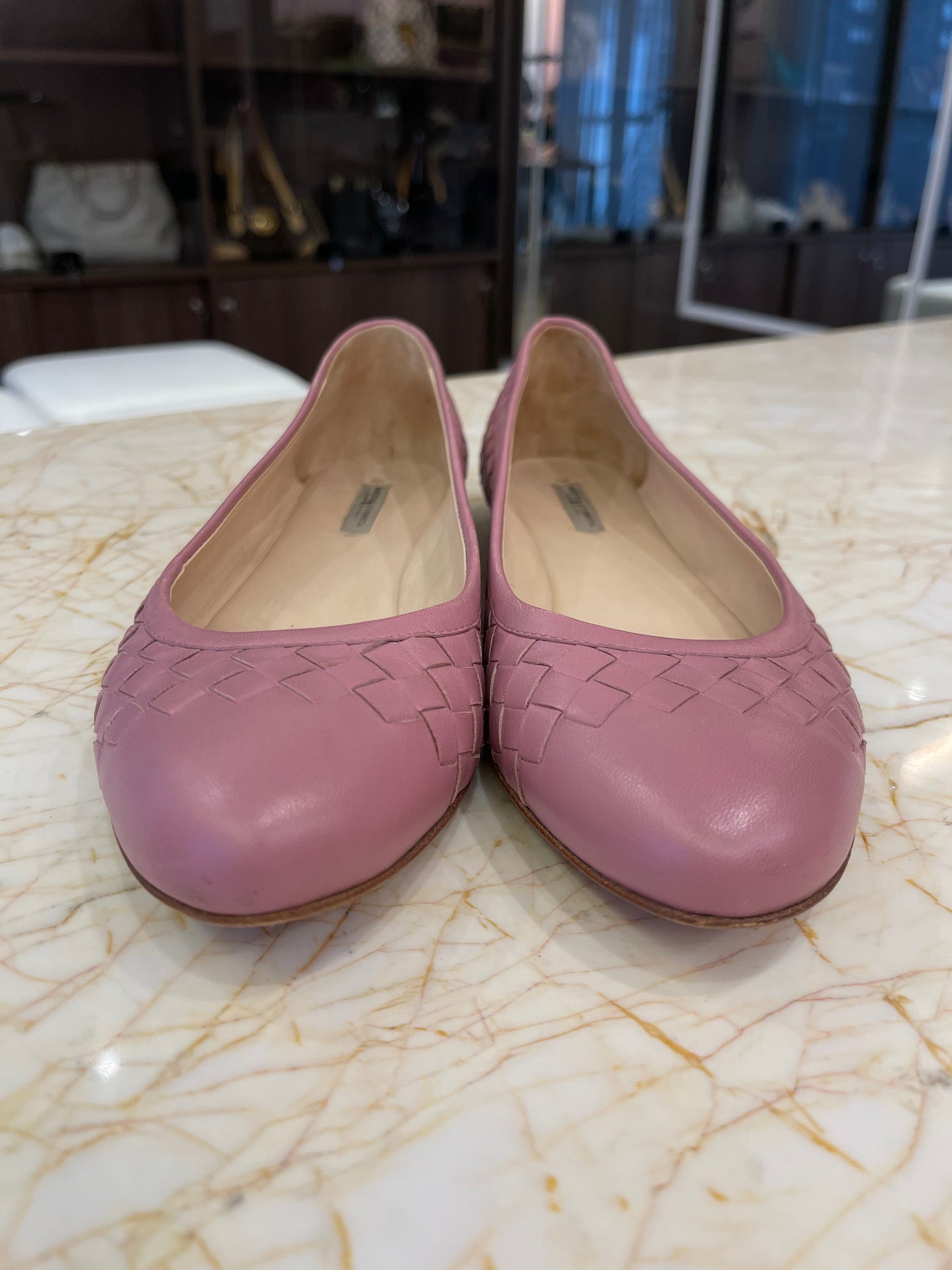 Sapatilha Bottega Veneta Intrecciato Rosa