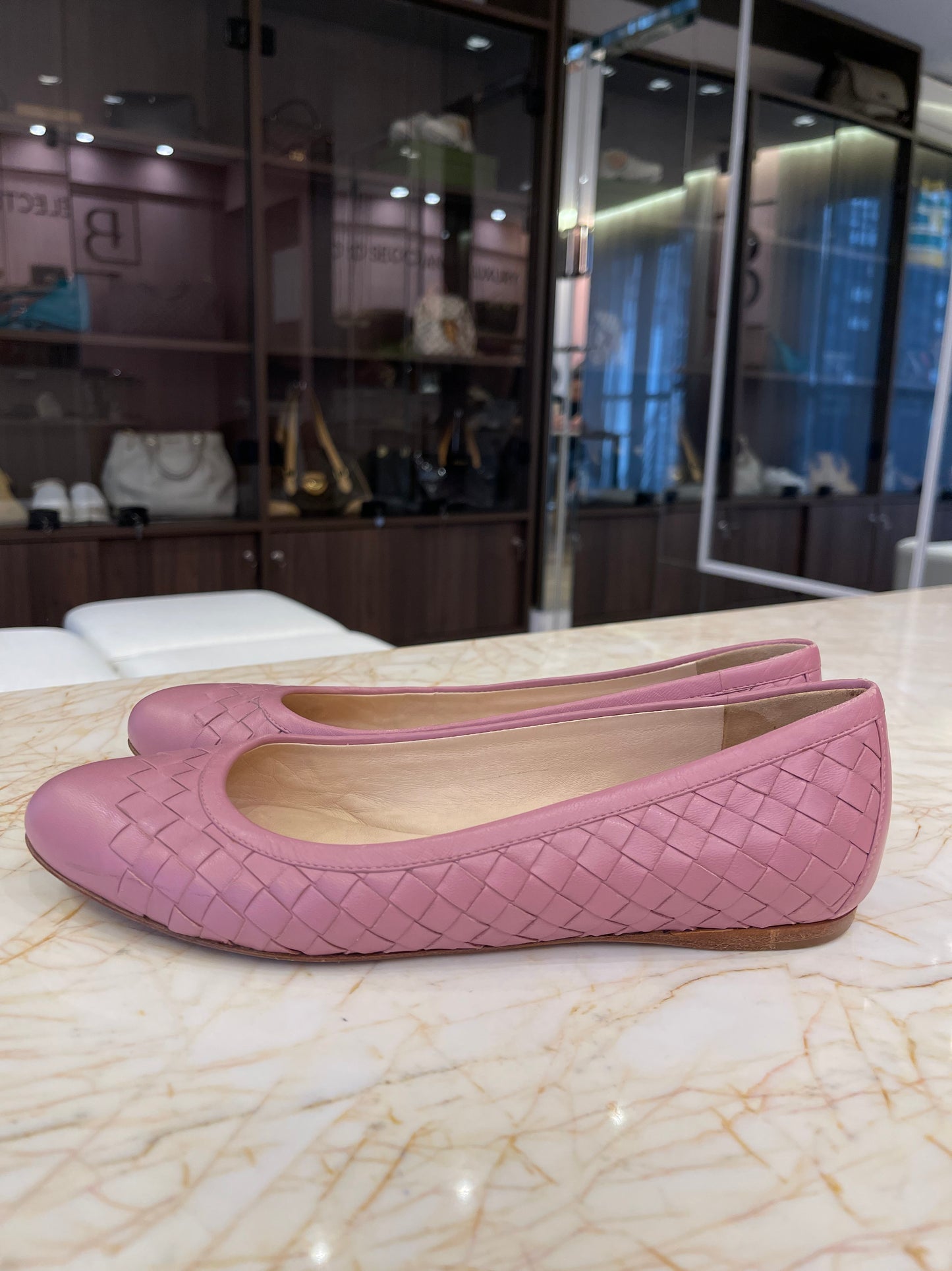 Sapatilha Bottega Veneta Intrecciato Rosa