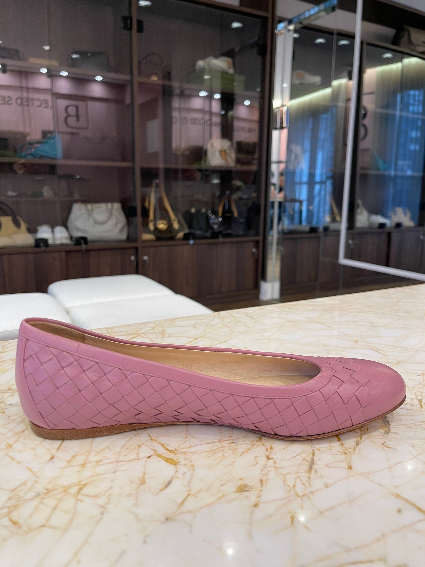 Sapatilha Bottega Veneta Intrecciato Rosa