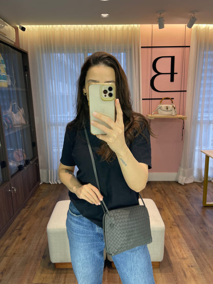 Bottega Veneta Nodini em Couro Intrecciato Cinza