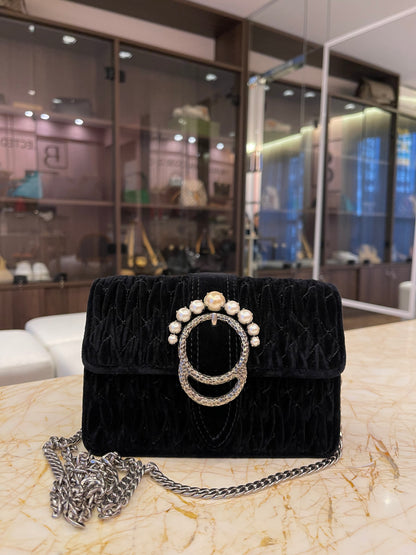 Miu Miu Crystal Velvet Chain