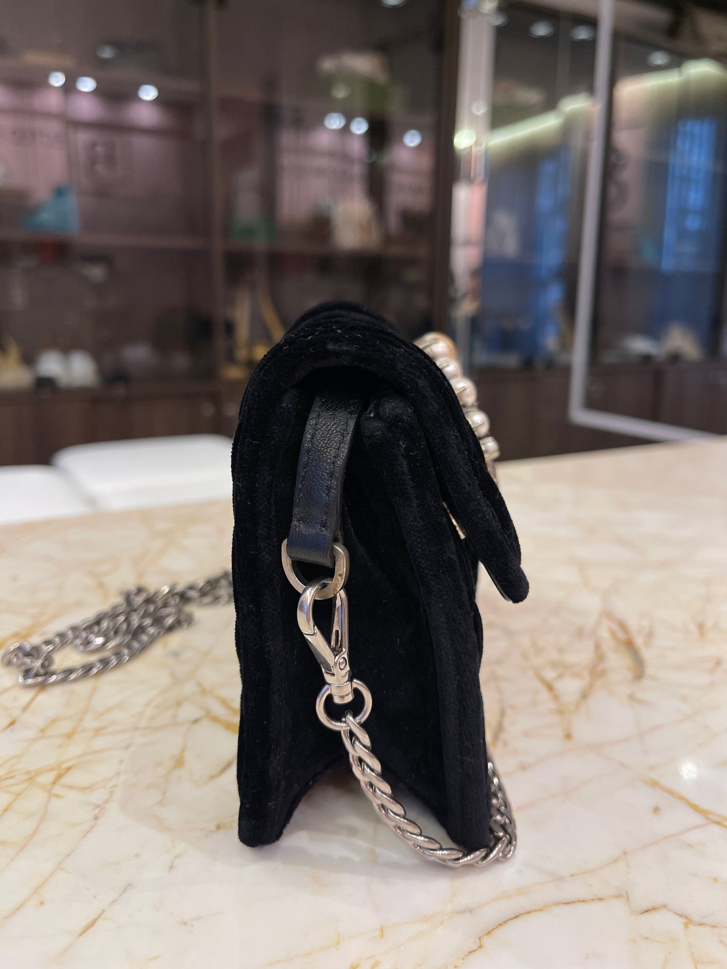 Miu Miu Crystal Velvet Chain