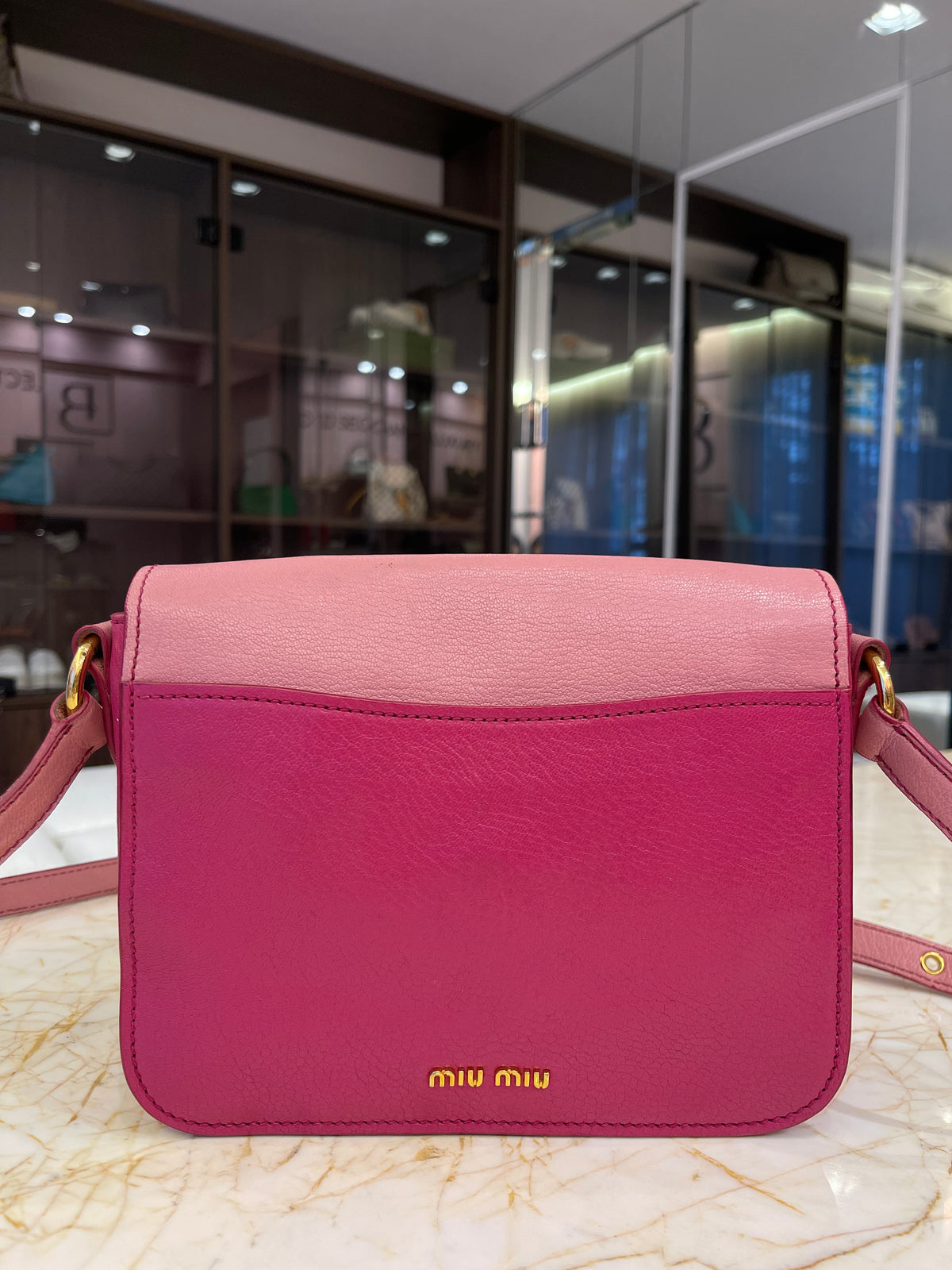 Miu Miu Madras Push Lock Bicolor