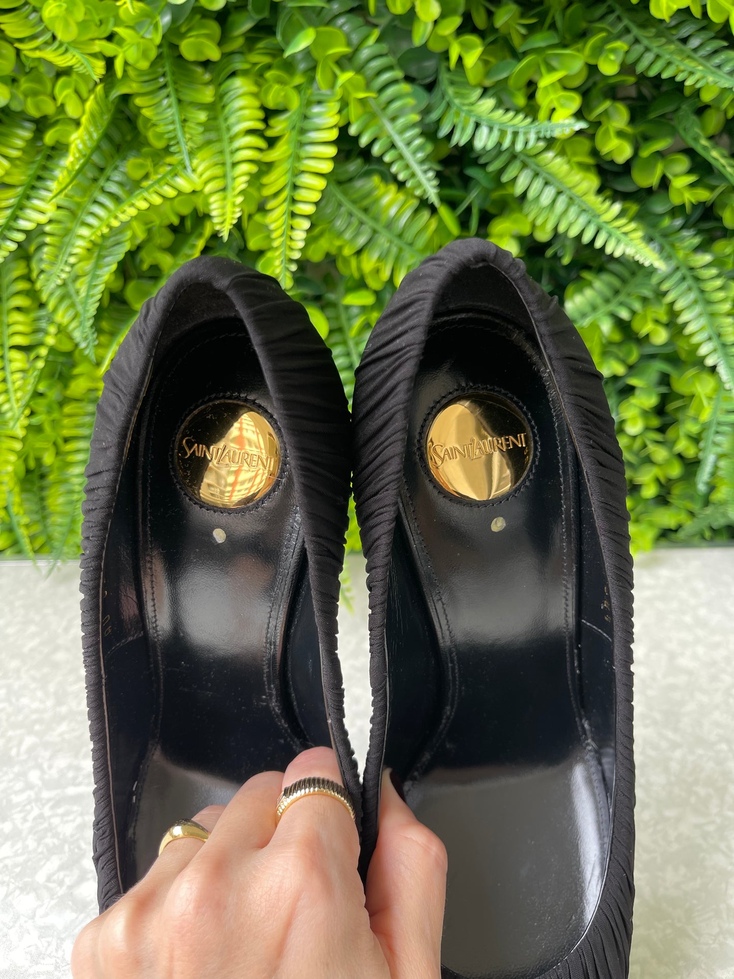 Sapato Scarpin YSL Slingback Preto