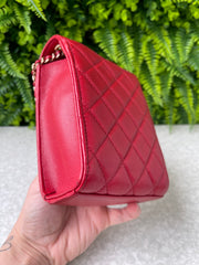 Chanel Caviar Quilted Phone Bag Vermelha