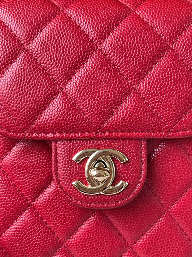 Chanel Caviar Quilted Phone Bag Vermelha