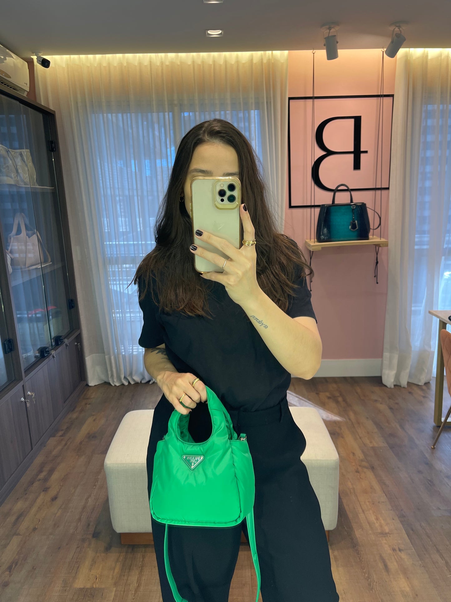 Prada Re-nylon Soft Puffer Verde