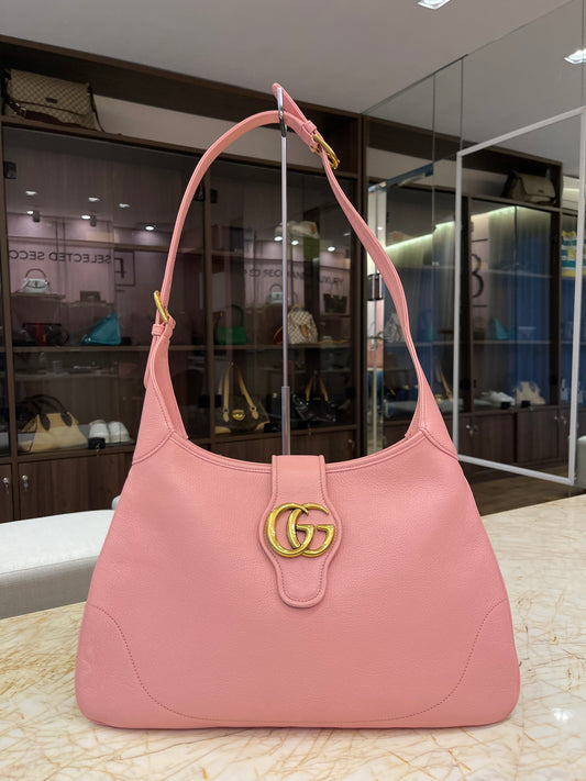 Gucci Aphrodite Leather Shoulder Bag Rosa