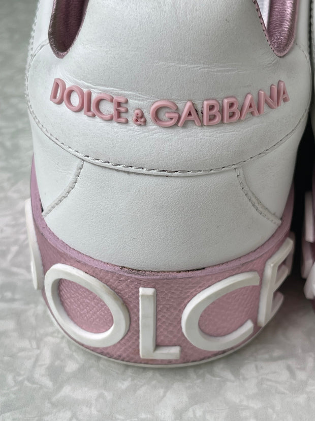 Tênis Dolce & Gabbana Portofino Rosa e Branco