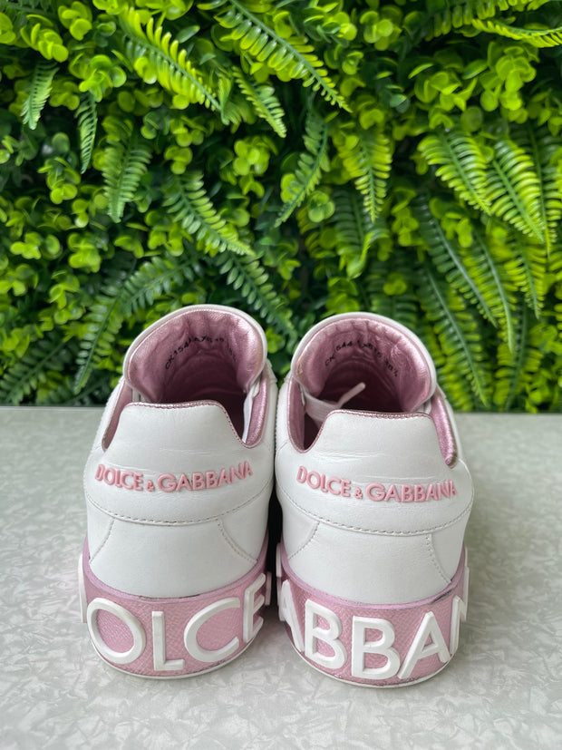 Tênis Dolce & Gabbana Portofino Rosa e Branco