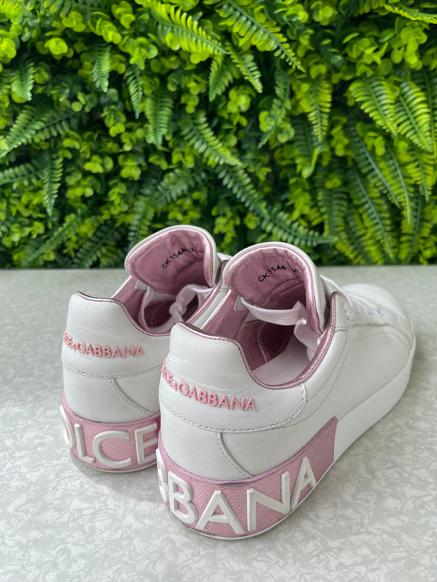 Tênis Dolce & Gabbana Portofino Rosa e Branco