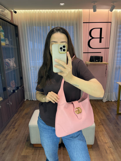 Gucci Aphrodite Leather Shoulder Bag Rosa