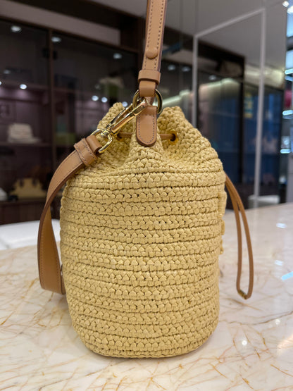 Prada Crochet Rafia Bucket