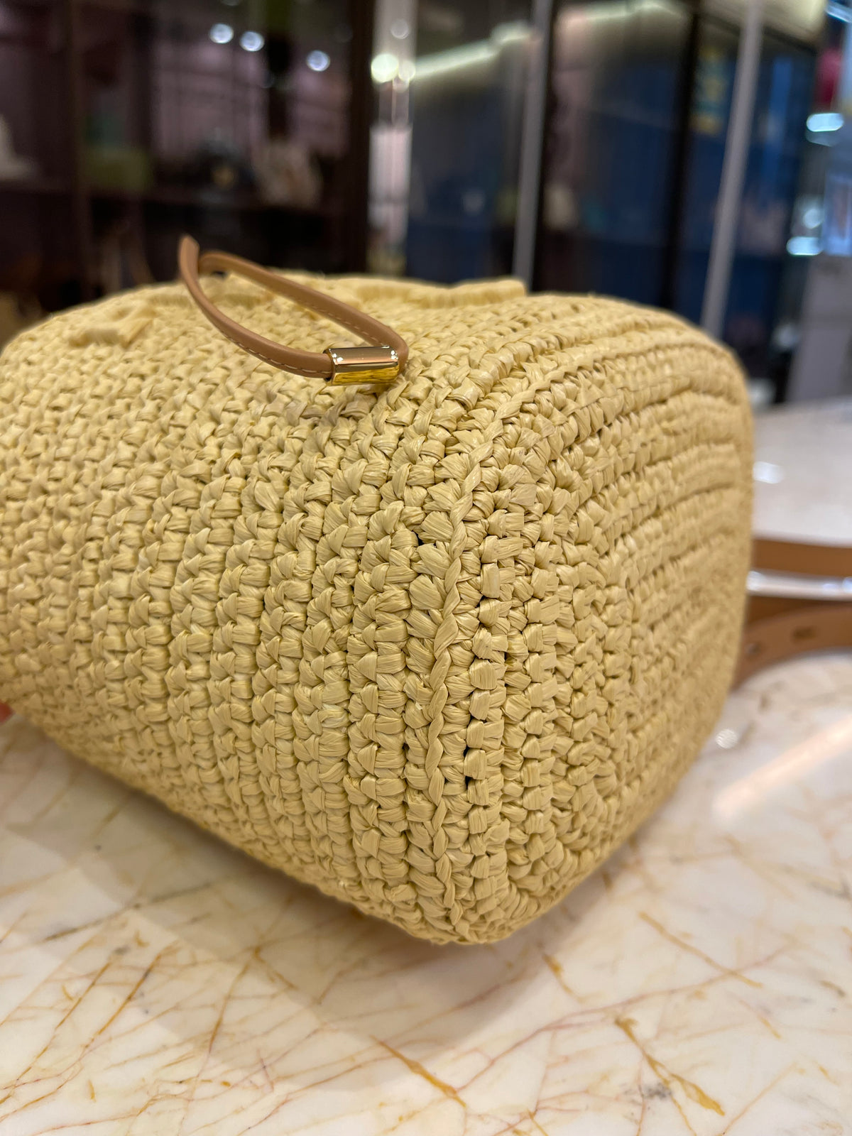 Prada Crochet Rafia Bucket