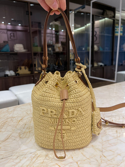 Prada Crochet Rafia Bucket