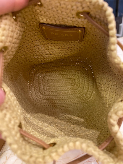 Prada Crochet Rafia Bucket