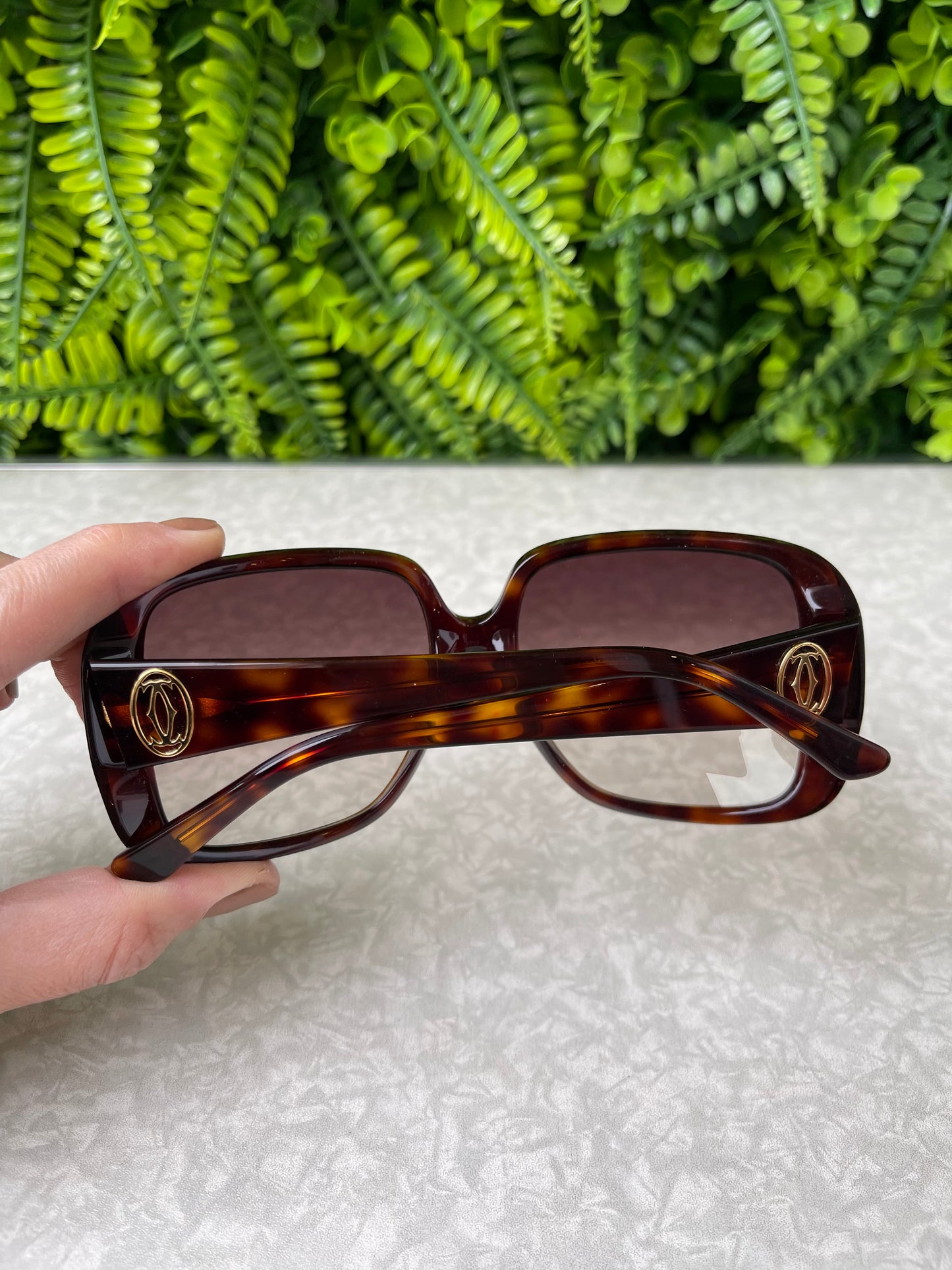 Óculos de Sol Cartier Acetato Marrom